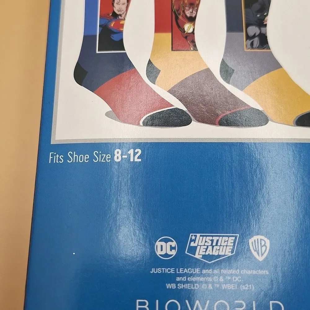 Bioworld DC Comics Justice League Men's The Flash Batman Superman Adult 3-Pack